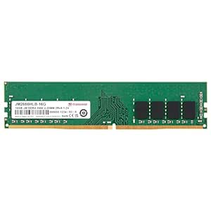 Transcend 16GB DDR4 2666 Desktop Memory, JetRam Memory, DRAM Chips up to 21GB/s - 288 pin, 2Rx8, CL19, DIMM Type - Unbuffered Long-DIMM - U-DIMM - JM2666HLB-16G