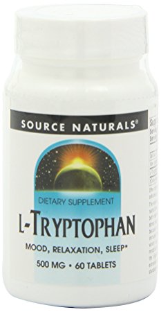 Source Naturals L-Tryptophan 500mg, Enhances healthy mood, sleep, & stress reduction, 60 Tablets