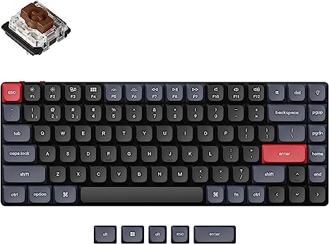 Keychron K3 Pro Ultra-Slim QMK/VIA Wireless Custom Mechanical Keyboard, Programmable Macro 75% Layout RGB Backlight with Low-Profile Gateron G Pro Brown Switch PBT keycap for Mac Windows Linux