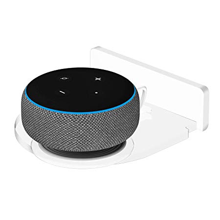 Moretek Hanger Stand for Google Home Mini Echo Dot Bluetooth Smart Speakers, Home Outlet Compact Wall Mount Shelf for Echo Dot 1st 2nd 3rd Speakers All Models Hide Messy Wires Phones Clocks Holder