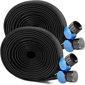 IPOW Heavy Duty Double Layer Design Saves 80% Water Leak Proof Soaker Hose, Drip Watering Hose for Garden, Lawn, Flower Bed, Vegetable Field (25 FT + 50 FT)