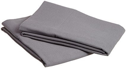 Nestl Bedding 100% Cotton Flannel Pillowcases - King - Gray Pillow Cover - Maximum Softness - Elegant Double-Stitched Tailoring - Reduces Allergies and Respiratory Irritation