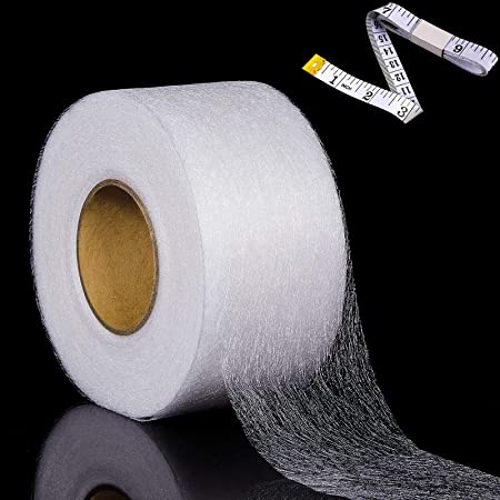 70 Yards Iron On Hem Tape Extra Wide Web Fabric No Sew Hem Tape Roll Iron on Tape with Tape Measure for Jeans Hems Curtain Trousers Garment Clothes (60 mm Wide)