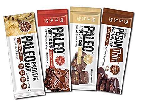 Paleo Thin® Protein Bar (Chocolate Lovers Variety)(20g Protein)(From 1 Net Carb 1g Sugar)(Dairy-Free : Soy-Free : Gluten-Free) 12 Bars