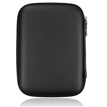 SecretRain Portable Hard Disk Drive Shockproof Zipper Case 2.5" HDD Bag Black