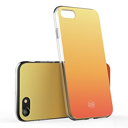 iPhone 7 Case, technext020 Cute Slim iPhone 7 Bumper Rubber Soft Flexible Silicone Color Gradient Cover for iPhone 7 Orange