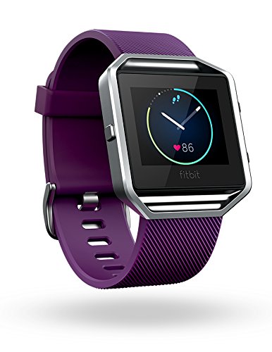 Fitbit Blaze Smart Fitness Watch, Plum, Silver, Large