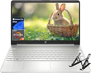 HP 15.6" Laptop for Business and Student - Thin and Light, AMD Ryzen 3 5300U Processor, 16GB RAM, 1TB SSD, Long Battery Life, Wi-Fi, HD Webcam, Numeric Keypad, Windows 11 Pro, with Laptop Stand