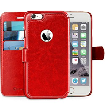 Lockwood iPhone 6/6s PLUS Folio Wallet Case | Vintage Red | Travel Wallet With Card Holder | Ultra Slim & Lightweight Design | Classic Cases for Modern Devices | (5.5" Screen) | PU Leather