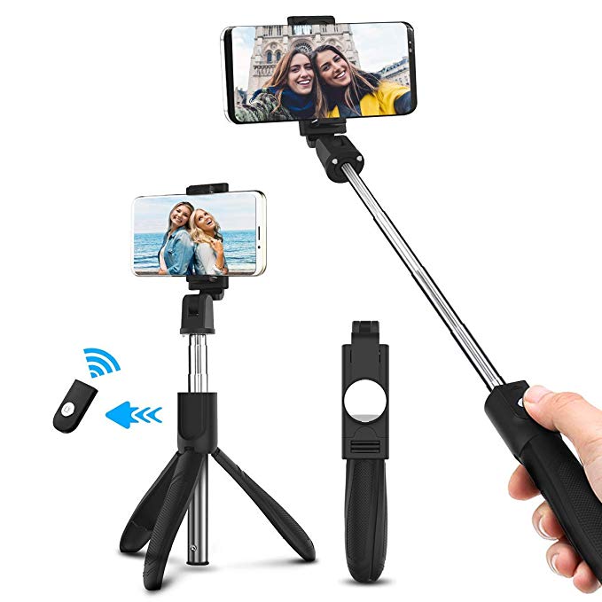 ELEGIANT [Upgraded] Selfie Stick Tripod, 3 in 1 Extendable Selfie Stick with Wireless Bluetooth Remote Control for iPhone XR, iPhone X, Samsung S9 S8 Hauwei Xiaomi and Smartphone (4.0-6 inches)