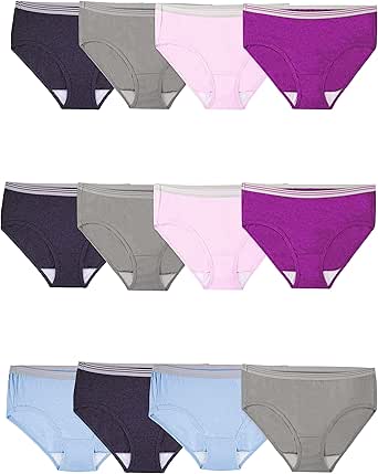 Fruit of the Loom Women's Eversoft Cotton Brief Underwear, Tag Free & Breathable, Available in Plus Size