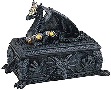 George S. Chen Imports SS-G-71298 Dragon Trinket Box Collectible Fantasy Container Decoration Figurine