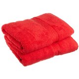 Superior 900 Gram Egyptian Cotton 2-Piece Bath Towel Set Red