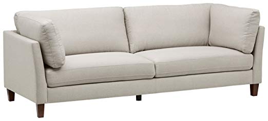 Rivet Midtown Removable Cushion Modern Sofa, 92"W, Cream