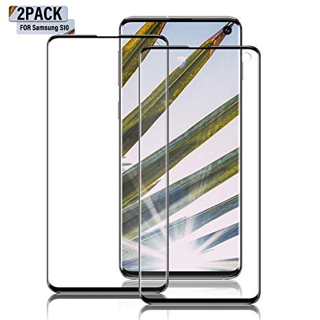 Galaxy S10 Screen Protector, [Update Version] [2 Pack] 3D Curved Dot Matrix [Full Screen Coverage] Screen Protector [Case Friendly] for Samsung S10
