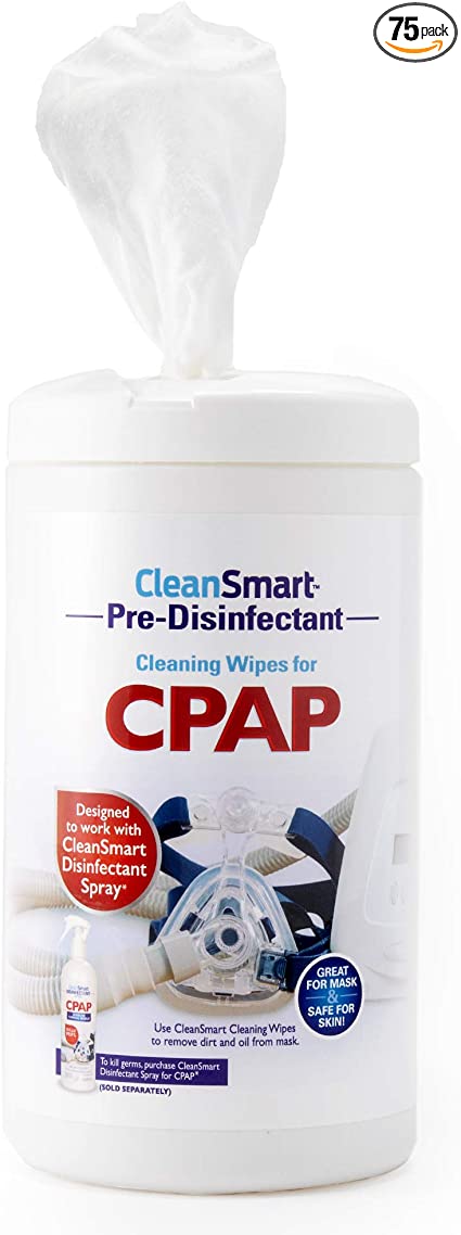 CleanSmart CPAP Cleaning Wipes, Unscented and Formulated to Clean CPAP Mask and Equipment Without Irritating Skin, 75 Count