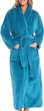 Alexander Del Rossa Women's Warm Fleece Winter Robe, Long Soft Plush Cozy Bathrobe