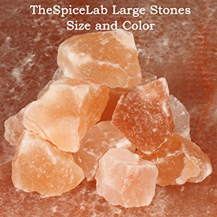 The Spice Lab Himalayan Pink "Salt Stones" - Original Crystal Gourmet Pure Crystal - Nutrient and Mineral Fortified for Health - Kosher and Natural Certified Food Grade (Large 1"x2")