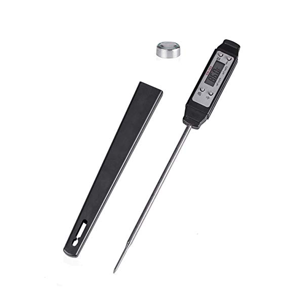 Digital Meat Cooking Thermometer, Mayetori Instant Read Food Thermometer for Kitchen BBQ Grill Smoker (black)