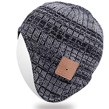 Rotibox Bluetooth Beanie Hat, Winter Unisex Knit Cap with Wireless Stereo Headphone Headset Earphone Speaker Mic Hands Free for Outdoor Sports Skiing Snowboarding Running Jogging Camping