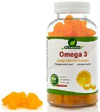 Omega 3 Gummies - a Yummy Fish Oil Replacement 100 Vegan and Vegetarian for Kids and Adults by Nutrabear