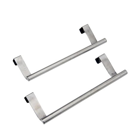 Evelots Set Of 2 Over the Cabinet 9" Towel Bars, Brushed Stainless Steel