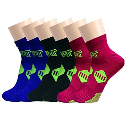 Plantar Fasciitis Socks For Men & Women 6 Pairs - Ankle Compression Socks for Plantar Fasciitis Pain Relief, Heel Pain, and Treatment for Everyday Use with Arch Support (S/M, Assorted 1)