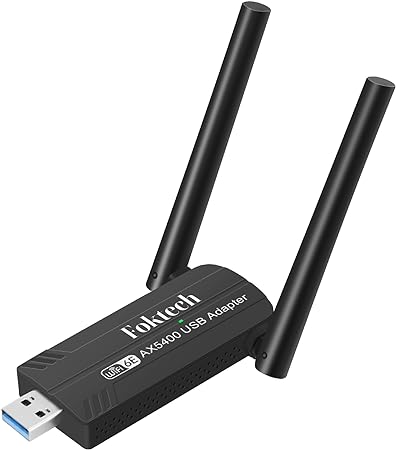 WiFi 6E USB 3.0 WiFi Adapter for PC Desktop, AX5400M 802.11AX, Tri-Band 6GHz/5GHz/2.4GHz, Dual 5dBi Antennas, Wireless USB WiFi Dongle Network Adapter for Laptop, Only Compatible with Windows 11/10