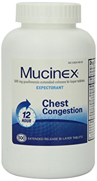 Mucinex SE 12 Hr Chest Congestion Expectorant, Tablets, 500ct