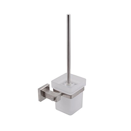 KES Toilet Brush with Holder Set Wall Mount SUS304 Stainless Steel Holder, Brushed Finish A21030-2