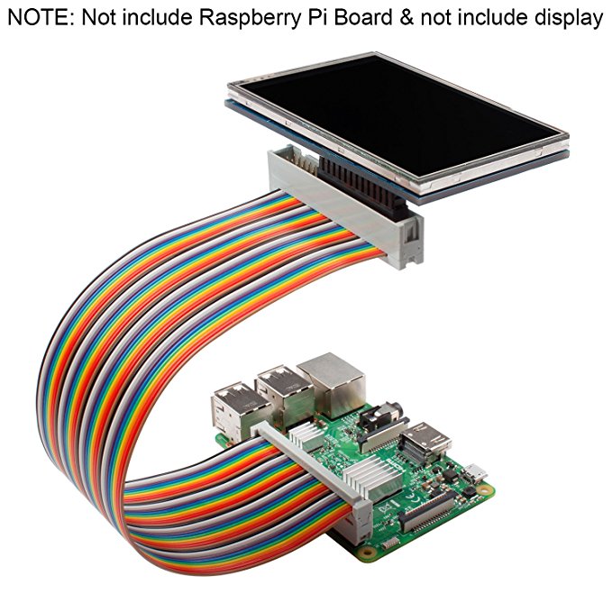 Miuzei 40pin Male to Female GPIO Ribbon Cable Compatible with Raspberry Pi 3 2 Model B B