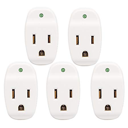 KMC Surge Protector Adapter, 640Joule, Power Plug Adapter,Grounded 1-Outlet Tap (5 Pack)