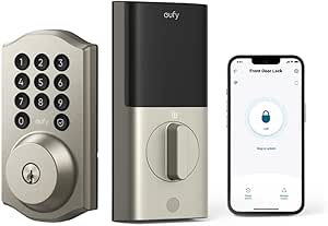 eufy Smart Lock C30, Keyless Entry Door Lock, Built-in WiFi Deadbolt, Smart Door Lock for Front Door, No Bridge Required, Easy Installation, App Remote Control, Auto Lock, Traditional, Nickel