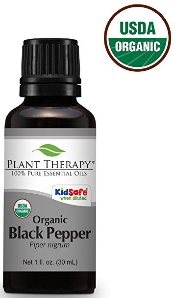 Plant Therapy Black Pepper ORGANIC Essential Oil. 30 ml. 100% Pure, Undiluted, Therapeutic Grade.