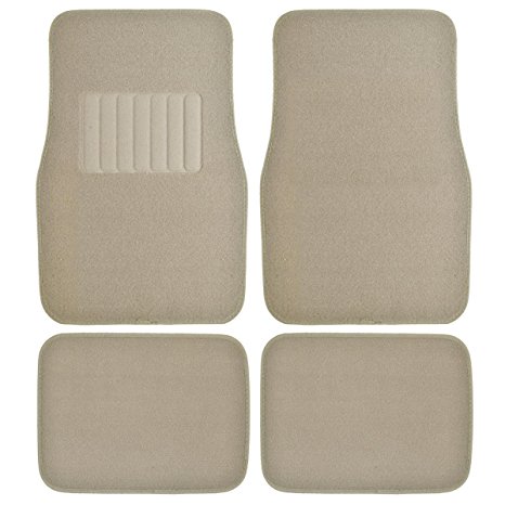 Motor Trend FatRug Carpet Floor Mats - Beige - Thick Robust Auto Gear for Your Car Truck or SUV