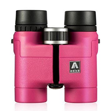 BNISE - 8x32 Compact Binoculars for Bird Watching - Asika HD Military Telescope for Hunting and Travel - Folding Pocket Size for Kids and Childrens Astronomy - High Clear Vision - Pink
