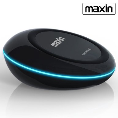 Fast Charge Wireless Charger,Maxin Qi Charging Pad with LED Indicator and 2 Charging Modes, Support for All Qi-Enabled Devices like Nexus, iPhone, Samsung and So On(Adaptive Fast Charger NOT Included)