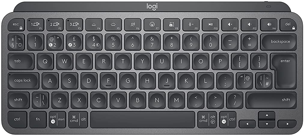 Logitech MX Keys Mini Minimalist Wireless Illuminated Keyboard, Compact, Bluetooth, Backlit, USB-C, Compatible with Apple macOS, iOS, Windows, Linux, Android, Metal Build - Graphite