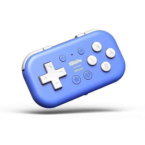 8Bitdo Micro Bluetooth Gamepad Pocket-sized Mini Controller for Switch, Android, and Raspberry Pi, Supports Keyboard Mode (Blue)