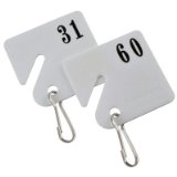 Buddy Products Plastic Key Tags Numbered 31-60 White 0032