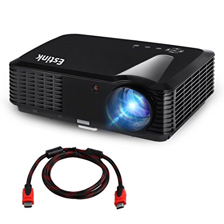 Full HD Portable Video Projector Support 1080P 2500 Lumens 1280*800 Resolution Home Theater Projector 200 Inch Screen Fit for Laptop / iPhone / Smartphone / TV / TV BOX Free HDMI Cable Included