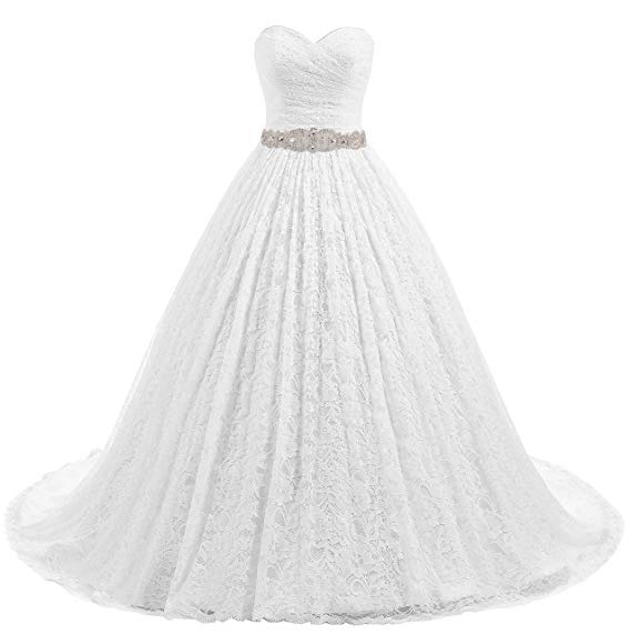 Beautyprom Women's Ball Gown Lace Bridal Wedding Dresses