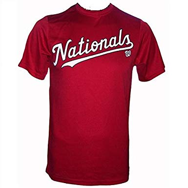 Washington Nationals (ADULT XL) 100% Cotton Crewneck MLB Officially Licensed Majestic Major League Baseball Replica T-Shirt Jersey