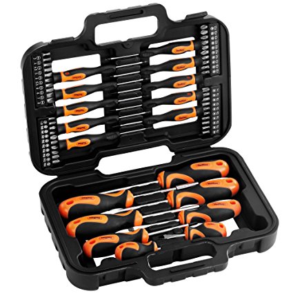 VonHaus 58pc Slotted / Torx / Phillips / Pozi - Precision Screwdriver and Bit Set with Storage Case