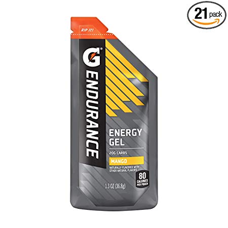 Gatorade Endurance Energy Gel, Mango,  1.3 Oz Pouches, Pack of 21