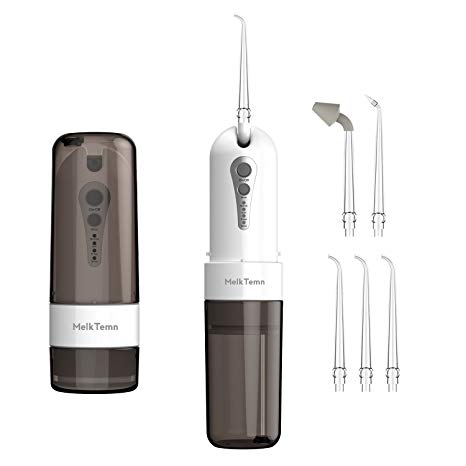 Water Flosser Cordless Dental Oral Irrigator for Teeth Crowns Braces Bridge Portable Rechargeable Nasal Dental Flossor for Home and Travel Use with 5 Jet Tips IPX7 Waterproof