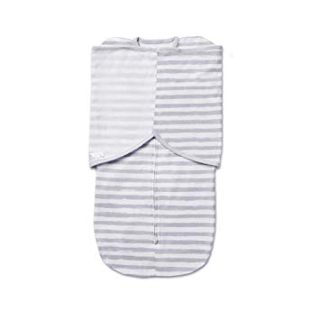 BreathableBaby Premium Cotton Swaddle Trio | 3 in 1 Swaddle | Fits at Every Stage of Swaddling | Arms up, Down and Out | 0-4 Months | Gray Watercolor Stripe