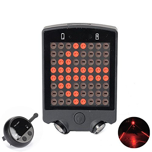 Leadbike Bicycle Turn Signal Lights 64 LED USB Rechargeable Rear Tail Light Waterproof Wireless Remote Bike Safety Warning Light With Laser