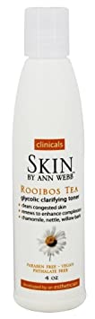 Rooibos Tea Glycolic Clarifing Toner Skin by Ann Webb 4 oz Liquid