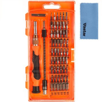 Vastar 58 in 1 with 54 Bit Magnetic Driver Kit Precision Screwdriver Set Cell Phone Tablet PC Macbook Electronics Repair Tool Kit with Clean Cloth